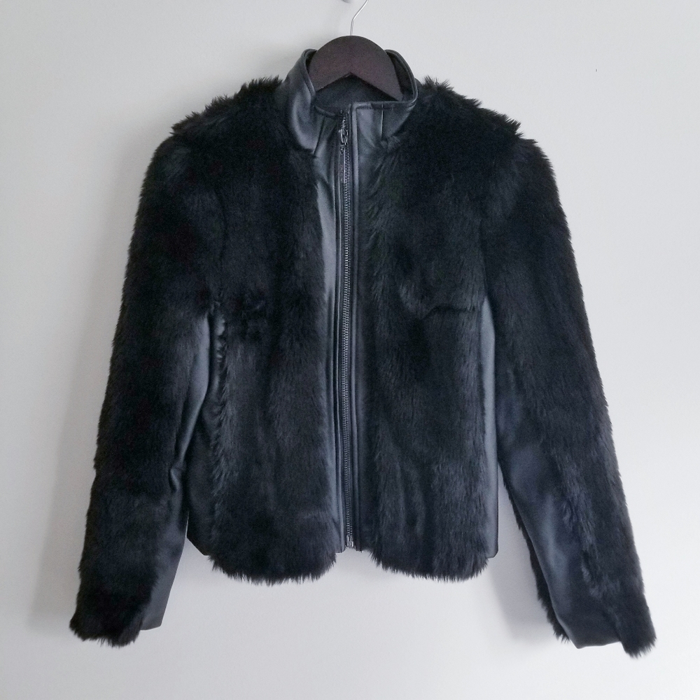 Kensie Black Faux Fur Jacket